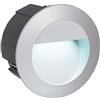 Eglo Faretto LED da incasso per esterni Zimba, 1 luce, lampada da parete in alluminio pressofuso, colore: argento, diametro: 12.5 cm, IP65