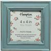 Hampton Frames | Cornice portafoto Paloma, legno azzurro, 14.5x14.5x2.5 cm | Design shabby chic, retro apribile, supporto da tavolo | Per foto 10x10 cm