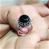 Fatto a mano Anello fatto a mano in argento sterling 925 con pietra preziosa onice nera gi...