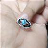 Fatto a mano Anello in argento sterling 925 con pietra preziosa topazio blu Londra Eye Des...