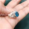 Fatto a mano Anello moda argento sterling 925 pietra preziosa topazio blu svizzero gioiell...