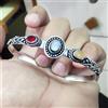 Gioielli fatti a mano Bracciale in argento sterling 925 granato opale e pietra di luna etiope per c...