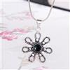 Fatto a mano Ciondolo in argento sterling 925 con pietra preziosa rotonda in onice nera gi...