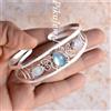 Fatto a mano Bracciale moda in argento sterling 925 con pietre di luna e labradorite