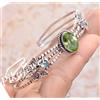 Fatto a mano Bracciale moda in argento sterling 925 con peridoto taglio ovale e pietra pre...