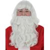 SMIFFYS Kit abito Babbo Natale, Bianco, con parrucca e barba, 38 cm/15in, Deluxe Halloween