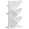VASAGLE Libreria Scaffale ad Albero a 5 Ripiani, Salvaspazio, Libreria Verticale, per Camera da Letto Soggiorno Studio Ufficio, Bianco Nuvola LBC183T14