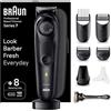 Braun Series 7 RASOIO ELETTRICO BARBA Con lama barba Problade, REGOLABARBA UOMO 40 Lunghezze, Accessori Da Barbiere, Base Di Ricarica, Custodia, BT7440 Nero