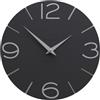 CalleaDesign Orologio da Parete Nero per il muro del Salotto, Cucina, Ufficio. Silenzioso, Design, Grande 30 cm. Orologio nero particolare moderno.