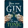 DODINO 20x30cm Targa Vintage Gin & Tonic , Idea regalo per amanti dei cocktail, in metallo, Design retro per decorazione