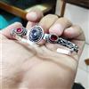 Fatto a mano Bracciale moda in argento sterling 925 con pietre preziose taglio granato e a...