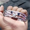 Fatto a mano Bracciale in argento sterling 925 con pietra di luna arcobaleno e tanzanite r...