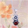 Fatto a mano Gemma granato sfaccettato argento sterling 925 ciondolo moda bigiotteria rega...