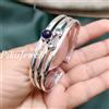 Fatto a mano Bracciale alla moda in argento sterling 925 con pietre preziose ametista e to...