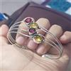 Fatto a mano Bracciale in argento sterling 925 con granato sfaccettato e pietra preziosa c...