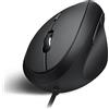 Perixx PERIMICE-519 - Mouse ergonomico - Design verticale - dimensioni ridotte o in viaggio - USB cablata per PC e laptop