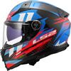LS2, Casco Moto Integrale VECTOR II CARBON TANTIC Red Blue, L