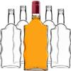 KADAX Bottiglie di vetro da 500 ml, 10 pezzi, bottiglie vuote con tappo a vite, piccole bottiglie di liquore da riempire, bottiglie di vino in vetro, bottiglie decorative (rosso, lungo)