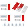 Generic 4 magneti ultra sottili, in acciaio inox, autoadesivi, per porte scorrevoli, cucina, finestre, armadio (argento)