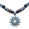 HANA LIMA Collana in pelle con ciondolo a forma di sole per uomo e donna regolabile Collana da surfista