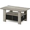Furinno Tavolino con Cassetto, Legno, French Oak Grey/Black