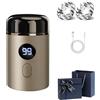 Knubbuf Easy Trim Pro, Easy Trim Rasoio, Mini Rasoio Elettrico per Intimo Uomo, IPX7 Impermeabile Rasoio Elettrico Corpo Uomo, Regolabarba Wet & Dry USB Ricaricabile, Con Display LED (Oro)