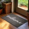 Brubaker Zerbino per Esterni e Interni - Welcome - 45 x 75 cm - Tappeto in 100% Fibra di Cocco, Antisporco e Antisdrucciolo - Impermeabile - Ideale per Porta d'Ingresso, Giardino e Terrazza - Grigio