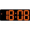 Colcolo Orologio da parete digitale Dimmer Display 12H 24H Orologio da tavolo elettronico temperatura LED Sveglia per a Office Festival Teens, arancia