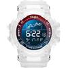 Boosns Uomo e Donna Sportivo Orologio Impermeabile Multifunzione LED Elettronico Allarme Cronometro Outdoor Militare Digitale Orologi da Polso (Bianco, rosso e blu)