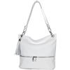 AMBRA Moda AmbraModa GLX37 - Borsa a tracolla da donna in pelle, bianco