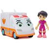DC Comics Disney Junior Firebuds, Violet e Axl, Action Figure e Ambulanza Giocattolo con Movimento degli Occhi interattivo, Giocattoli per Bambine e Bambini dai 3 Anni in su