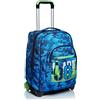 Seven Zaino Trolley, Scuola Elementare, Doppio Uso, Doppio Scomparto, Spallacci a Scomparsa, Bambino, Crew, blu