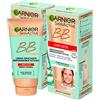 Garnier SkinActive BB Cream Crema Viso Perfezionatrice Tutto in 1 Anti-Età SPF 25 Aloe Vera Acido Ialuronico Pigmenti Minerali Formula Idratante Opacizzante Tonalità Medio-Chiara - 2 Flaconi da 50ml