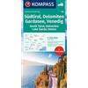 Kompass Carta stradale n. 259. Alto Adige, Dolomiti, Lago di Garda, Venezia. Ediz. multilingue: mit Panorama auf der Rückseite