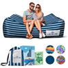 Chillbo Flap N Nap Lounger, Divano Gonfiabile Unisex, Blu Marino, XL