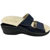 VIRGO FIRENZE Ciabatte Donna con plantare in pelle Estraibile Traspirante Antibatterico tomaia Regolabile con doppio Strappo Pantofole Made in Italy antishock, blu, 39