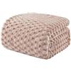 Exclusivo Mezcla Coperta Plaid Pile di Flanella per Divano, 220x240 CM Coperta Letto Matrimoniale con Elegante Jacquard, Morbida e Calda, Cammello