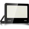 LAMLAMCK Faretto LED Da Esterno 200W - 20000LM 6500K Super Luminoso Bianco Freddo Faro LED Esterno, IP66 Impermeabile Luce Di Sicurezza per Stadio, Patio, Strada, Garage