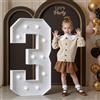 Mixifox 120cm Bianco Numeri Luminosi,3Anni Decorazioni,Decorazioni Compleanno,Numero Grande con LED,Decorazioni Festa Nozze 3 Anniversario,Numeri Luminosi Giganti Compleanno,Numero 3