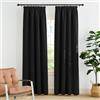 PONY DANCE Tende Oscuranti per Interni Tenda Termica Isolante per Salotto Curtains Camera da Letto con Fettuccia Metodi di Sospensione Multipli 2 Pezzi L140 x A220 cm, Nero
