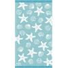 Delindo Lifestyle Telo mare Miami stelle marine e conchiglie, 100% cotone, 100 x 180 cm, OEKOTEX-100, verde menta