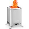 Onlyfire 20 cm Quadrato Braciere Senza Fumo da Tavolo, Focolare Portatile con Staffa per Vaso e Borsa da Trasporto, Bruciatura a Legna e a Pellet, per Campeggio all'aperto Patio, Acciaio Inox