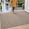 DEXI Zerbino Ingresso Interno 44 x 76 cm, Zerbini Antiscivolo e Lavabile in Lavatrice, Tappetino Assorbente per Casa, Cane, Porta, Beige