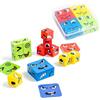 JJiaoLinin Expression Puzzle Building Blocks, Giocattolo con Espressioni in Legno, Giochi Montessori Puzzle Bambini,Cubo Giocattolo In Legno,Puzzle Building Blocks per Bambino 3+ anni