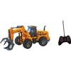 Generico Ruspa Escavatore Giocattolo Radiocomandato RC con Luci LED Mezzi Cantiere Telecomandati per Bambini Bulldozer Trattore Scavatrice Ruspa Radiocomandata Mezzi Lavoro Martello Pneumatico Porta Tronchi