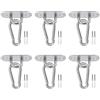 Gsrhzd Placca Occhiello Eye Piastra in Acciaio Inox, Ganci da Soffitto, 6 Set M5 Gancio Soffitto(comprese Viti, Fibbie ad Anello), Ganci da Muro per Piante Pendenti Zanzariere Amache ecc