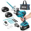 SEESII Sega a Gattuccio Batteria 21V, motore brushless a bassa rumorosità da 3500 SPM, sega universale con 2 batterie da 4,0 Ah, luce LED, 8 lame portatili per taglio legno PVC