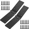 Tenbrachian 2 PzCerniere per Legno, Cerniere per Porte in Legno, Cerniere a Libro, Cerniera Pieghevoli Nere, Cerniera per Mobili Ante Porte da Giardino Armadi, con 24 Viti