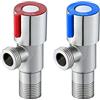 Colrid 2 Pezzi Rubinetto Acqua Valvola Angolo, Valvola a Triangolo, Valvola ad Angolo, Acqua Valvola Angolo in Acciaio Inox, Valvola di Arresto, Per Bagno, WC, Lavabo, Cucina, Bollitore (Blu, Rosso)