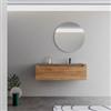 DEGHI Mobile bagno sospeso 120 cm rovere gold dx con lavabo grigio storm e specchio - Sleek